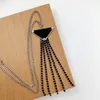 Mulheres triângulo pingente colar com carimbo carta borla colares para festa de presente acessórios de jóias de alta qualidade