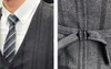 Stripe Formal Business Ärmlös Waistcoat Mäns Dräkt Klänning Vest Bröllop Vest Slim Fit Tuxedo Gilet Autum Vinterkläder 210527