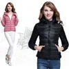 Winter Down Jacket Women Coat Warm Ultralight Hooded Jackor Långärmad Parka Quilted Coats Body Warmer Puffer Jacket Oversize 211130