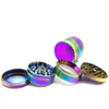 Rainbow 50mm 4 Layers Layer Herb Grinders Smoking Accessories Metal Tobacco Pattern Colorful Grinder Cigarette Crusher Hand Muller