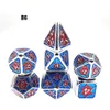 7 pçs / set Metal Dice Star Sky Series Board Jogo Polyhedral Jogar jogos Conjunto D4 D6 D20 com Pacote de Varejo A50 A32