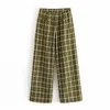 BLSQR chic losse plaid wide been rechte broek vrouwen Koreaanse punk harajuku ulzzang vrouwelijke schattige vintage kawaii broek 210430