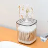 Opbergdozen Bins Desktop Cotton Swab Box met kleine boomrek Transparante organisator Jar Canister Home9930049