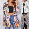 Fatos femininos blazers um botão mulheres contrast cor impressão único blazer para negócios