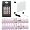 30 stks Volledige Cover Valse Nagels Druk op Lange Ballerina Coffin Acrylic Nail Tips Manicure Tool voor Kerstcadeau