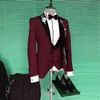 Mäns kostymer män blazrar 2023 mode klassiska persikbröllop för män passar smal passform 3 styck prom brudgum toppade lapel tuxedos man