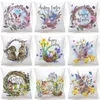 Cushion Covers Easter Pillow Covers Cartoon Eggs Bunny Flowers Printed Cushion Cover Decorative Pillows for Sofa Home Decor FY5172