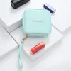Förvaringspåsar Koreansk stil Portable Travel Makeup Arrangör för Kvinnor Läppstift påse Luxury Square Cosmetic Box Modig