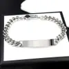 Mens 18K guldpläterad armband Bangle kvinnor Kubanska länkkedjor Rostfritt stål Curb Silver Color Wrist Armband Tillbehör med Pochette Bijoux Partihandel