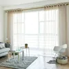 Grey/Coffee Solid Voile Door Window Curtain Drape Panel Sheer Tulle for Home Decor Living Room Bedroom Kitchen 210712