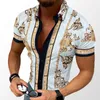 Kortärmad knapp för män Casual skjorta modeskjortor toppar för män liten medium stor plus storlek 2xl 3xl tryck klädblus