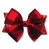 3,5 tums Buffalo Plaid Check Hair Bow Baby Toddler Girl's Barrette Sequined Hair Clips Sequins Love Heart Hairpin Grid Pattern Bobby Pin Ornament Accessory GT7Z4S8