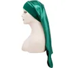 Satin Sleep Cap Elastic Wide Edge Long Hair Sleeping Hat Wrap Night Hair Care Bonnet for Women Men Unisex Caps