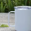 12oz sublimering muggar rostfritt stål isolerade sömlösa kaffe tumblers med lock och handtag dubbla vägg tumbler termiska resor rånar rånar för utomhus kontor hemskola