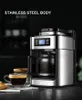 Machine à café goutte à goutte 2 en 1 cafetière automatique affichage numérique moulin fraîchement moulu américain expresso thé lait