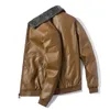 Зимние теплые мужские кожаные куртки толстые кожаные повседневные куртки мужские пальто из искусственного мехового воротника мужчины PU ветрозащитный куртка верхняя одежда 211224