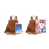 Дизайнерские классические женщины рюкзак с кисточником оптовые бланки коричневая полярная флисовая сумка для плеча Duble Stripes Школьная сумка с 3 цвета для девочки Dom1