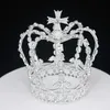 Crystal Vintage Royal Queen King Tiaras och kronor män/kvinnor tävling prom diadem hårprydnader bröllop hår smycken tillbehör x0726