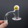 High Quality Full Weld Beveled Edge Smoking Blender Bottom Quartz Banger With Glass Marbles & Ruby Pearls For Bongs