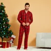 Familj matchande pyjamas kläder jul hemkläder loungewear flickor pojkar pläd nattkläder set jul mamma och jag gitter sömnkläder 9510580