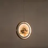 Tutto in rame cinese marmo soggiorno camera da letto lampada da comodino corridoio nordico minimalista scala TV parete lampade da pranzo a sospensione