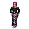Ethnic Clothing 2022 Fashion Shiny Elegant Dashiki Formal Party Maxi Dresses For Women Bodycon Elastic African Clothes