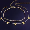 Stonefans Double Layer Chain Cute Butterfly Necklace Wholesale For Women Statement Rhinestone Tennis Choker Collar Jewelry Chokers