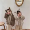Down Coat Boys Girls Cute Cotton Jacket Fashion Patchwork Lambswool Children's Thicken Turleneck Kids Warm 1-6Y