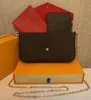 أعلى جودة 3 أجهزة كمبيوتر/مجموعة من الأكياس الكتف المفضلة مفضلات pochette ملحقات Crossbody محفظة Messenger Louiseitys Viutonity Leather No Box #588