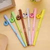 Canetas gel 2pcs/lote fofo donuts tinta caneta kawaii desenho animado animal 0,38mm Black Signature School Office Supplies Escolar