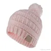 Mignon bébé tricoté chapeaux filles hiver doux Pompon casquette garçons chaud couleur bonbon Crochet bonnets chapeau enfants fête casquettes DA059