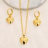 Gouden Ketting Oorbel Set Dames Party Gift Dubai Love Heart Jewelry Sets Bridal DIY Charms Girls Kid Earrings