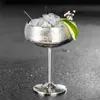 Bicchieri da vino in acciaio inossidabile piatto a bocca larga tazza da cocktail creativo in metallo ad alta capacità calice da champagne bar per feste