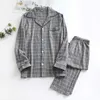 Pyjama à manches longues pour hommes de style japonais printemps et automne 100% coton grande taille automne et hiver vêtements de maison tricotés 211019
