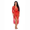 Top verkoper Lingerie Dames Sexy Lingeries Lange Kant Jurk Sheer Gown See Through Kimono Robe Lingerie 211208