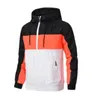 2021 nieuwe hot verkoop Mannen Vrouwen Luxe nieuwe Merk Sport Windjack Jassen Kleuren Patchwork Contract Waterdichte Jas Ritsen Omhoog Hooded Jassen