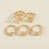 S2704 bijoux de mode Knuckle Ring Set serpents géométriques empilables anneaux Midi anneaux ensembles 5 pièces/ensemble