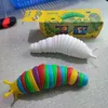 Fidget Speelgoed Creatieve Gelede Slug 3D Educatief Kleurrijke Stress Relief Gift Speelgoed voor kinderen Aldult DHL / UPS GRATIS