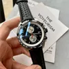 Üst Mens Watch Subdial Work Chonometre Watches Japonya VK Kuvars Hareket Timewalker Orijinal Deri Kayış Fonksiyonel Bilek Swatch W190A