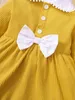 Baby Flounce Sleeve Peter-Pan Collar Bow Front Klänning Hon