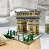 Världsarkitektur Eiffeltornet Brie Great Wall Louvre Museum Slott DIY Mini Diamond Blocks Bricks Byggnad Toy No Box X0503