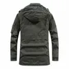 Vinter Varm Parkas Jacka Män 100% Bomull Tjock Mode Casual Coat Militär Vindskyddad Hooded Jackor 211214