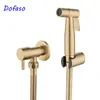 Dofaso Bidet Sprayer Golden And Black Brass Brushed For Women Ass Wahshing Douche Kit Shattaf Faucet Toilet Washer Cleaning Taps Faucets