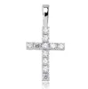 Iced Out 925 Sterling Jesus Cross Collar con colgante con cadena de cuerda de 24 pulgadas Micro Pave Moissanite Hiphop Jewelry