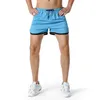 Solidne letnie spodenki do biegania mężczyzn sznurka dorywczo trening siłownia męskie krótkie spodnie marki na zewnątrz spodnie pot spodnie elastyczności jogger 210524