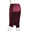 Yoga Outfit Party Woman Skirt Temperament Zipper High Waist Split Half Length Imitation Leather Bag Hip