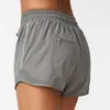 LU LU LEMONS Yoga Short da donna Hotty Hot Short elastico con coulisse Tasca con cerniera posteriore Running Fie Biker Beach Pant Sport Gym Veste