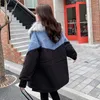 Kadın Ceketler 2021 Kış Kadın Faux Kürk Yaka Dikiş Denim Parka Uzun Kollu Rahat Chaqueta Mujer Kalın Sıcak Kot Ceket Kadın Çıkış