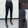 Herren-Casual-Business-Kleiderhose im britischen Stil, schmale Passform, klassische formelle Büro-Social-Hose für Männer, Hochzeits-Party-Hose 210527