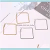 Jewelrygold Sier Color Square Creative Creative Sip Servgs для женщин металлические геометрические украшения Pendientes Hie Drop Delivery 2021 Ewyfz